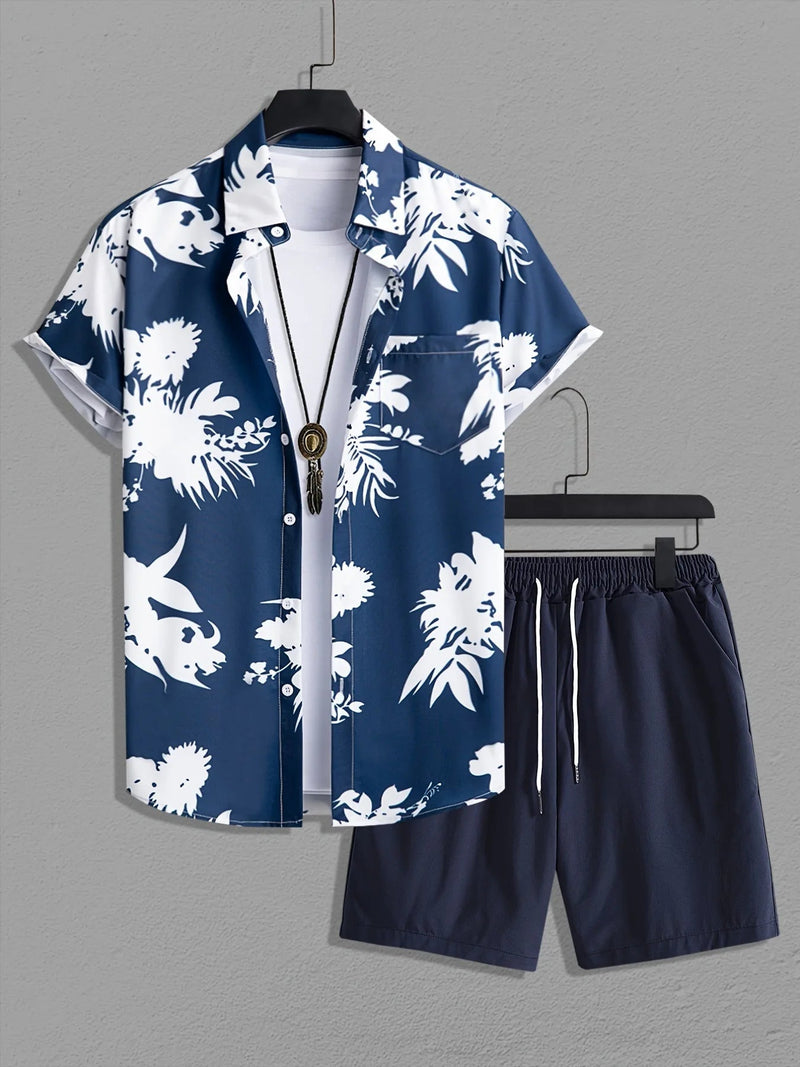 Kit Praia Sunset Bonanza Camisa + Bermuda Masculina