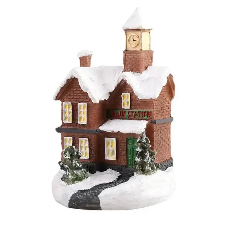 Encantador Decoração de Natal Casas Iluminadas