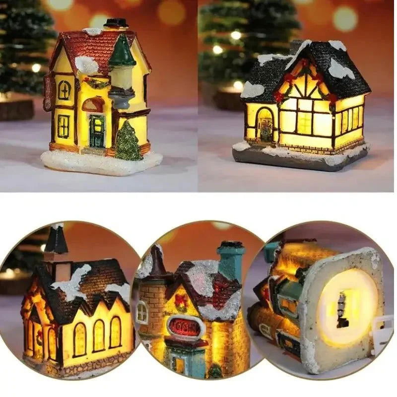 Encantador Decoração de Natal Casas Iluminadas