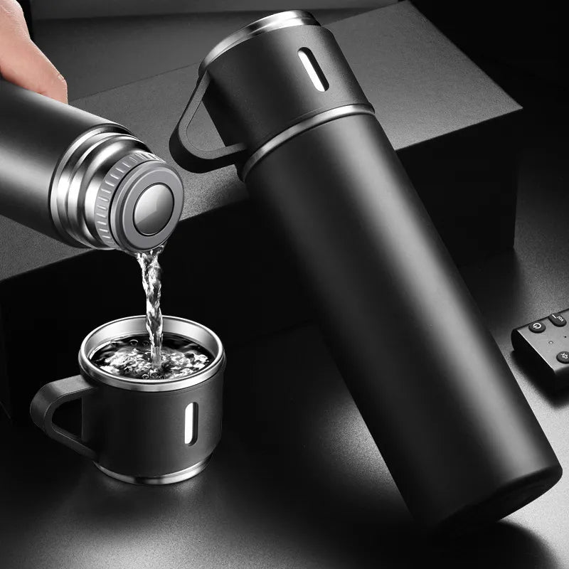 Garrafa Térmica em Inox Glacier Set + 2 Canecas de Brinde