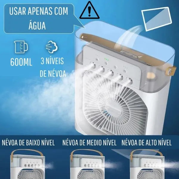 Ventilador com Umidificador de Ar Portátil