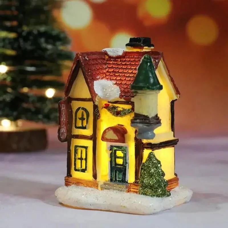Encantador Decoração de Natal Casas Iluminadas