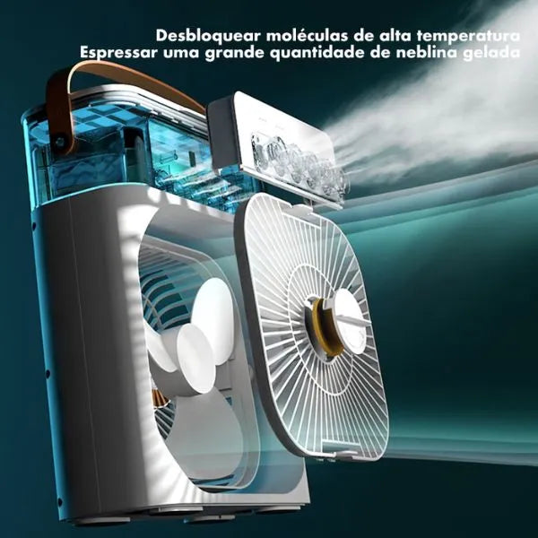 Ventilador com Umidificador de Ar Portátil