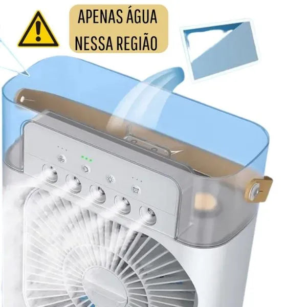 Ventilador com Umidificador de Ar Portátil