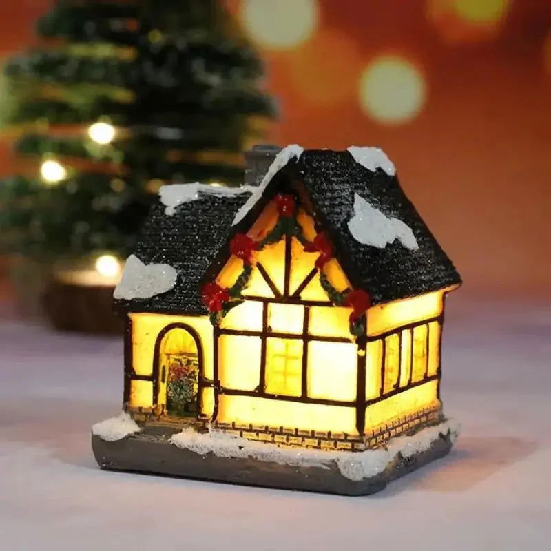 Encantador Decoração de Natal Casas Iluminadas