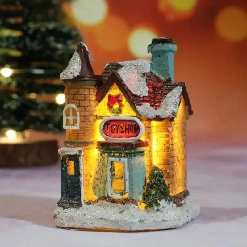 Encantador Decoração de Natal Casas Iluminadas