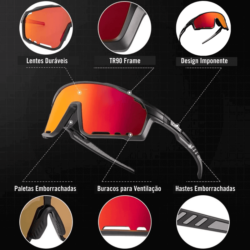 Óculos de Sol Raptor - Para Corrida Ciclismo e Beach Tennis