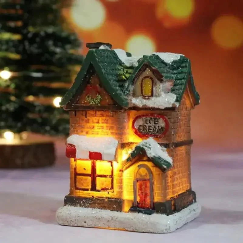 Encantador Decoração de Natal Casas Iluminadas