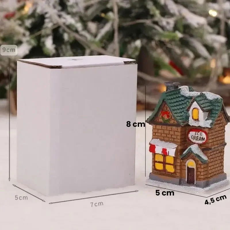 Encantador Decoração de Natal Casas Iluminadas
