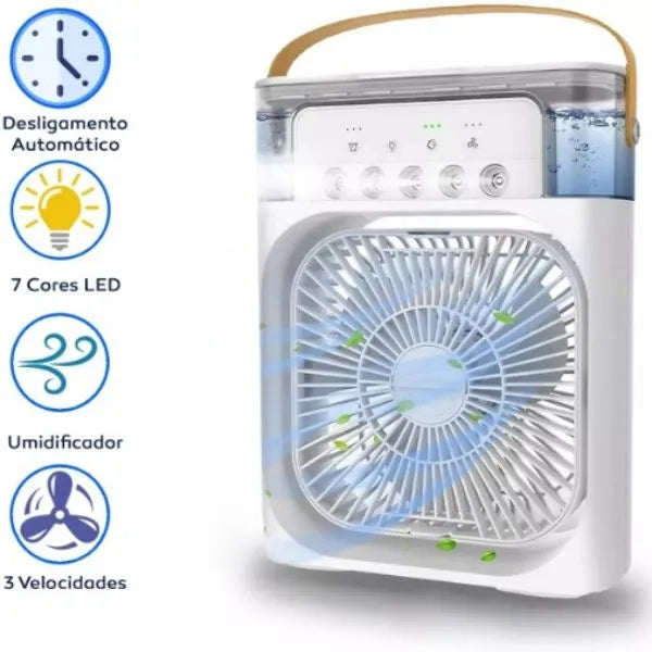 Ventilador com Umidificador de Ar Portátil