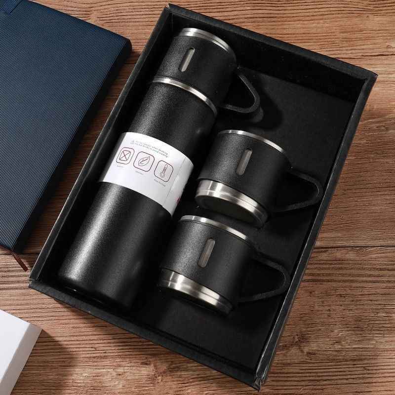 Garrafa Térmica em Inox Glacier Set + 2 Canecas de Brinde