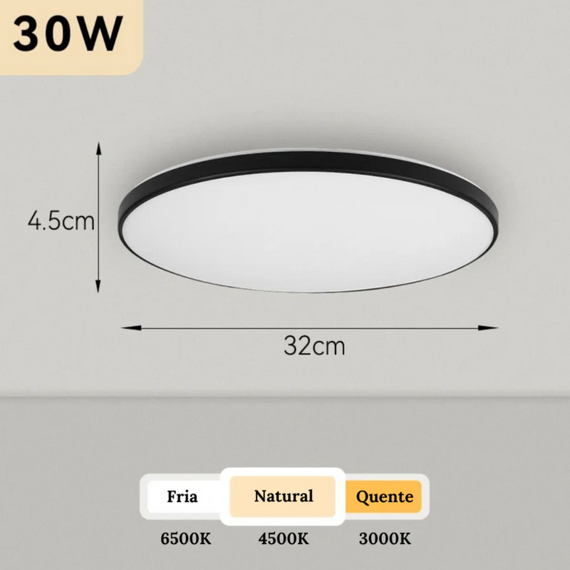 Luminária de Teto Plafon Led Sobrepor Decorativa Moderna Redonda