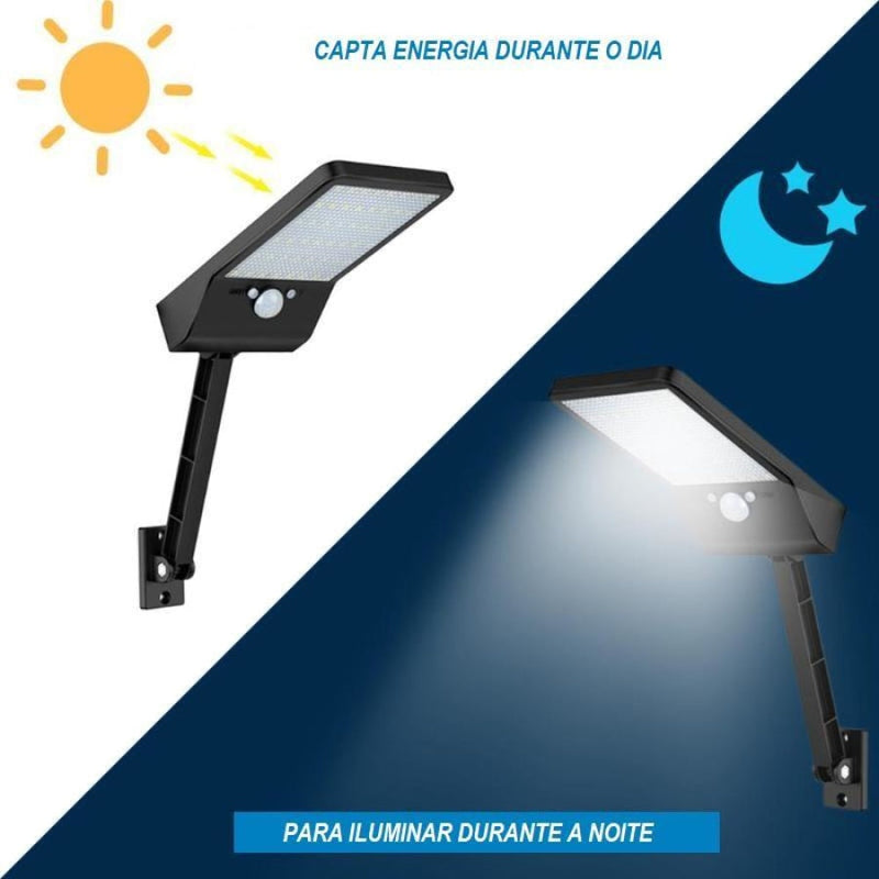 Luminária Holofote FQ Led com Painel Solar