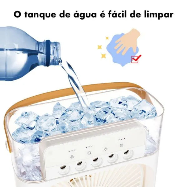 Ventilador com Umidificador de Ar Portátil