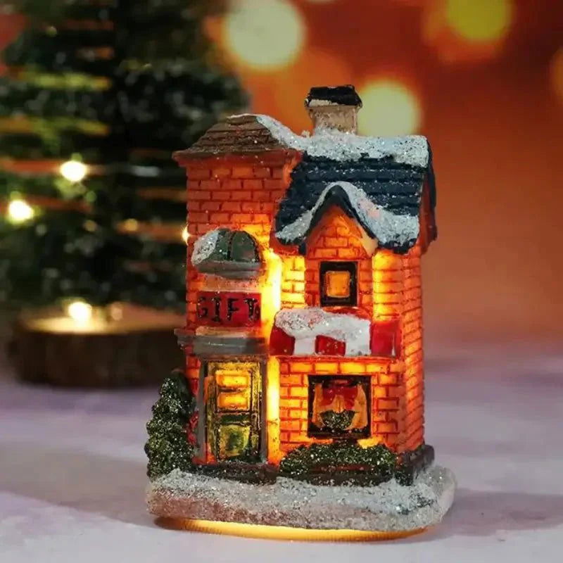 Encantador Decoração de Natal Casas Iluminadas