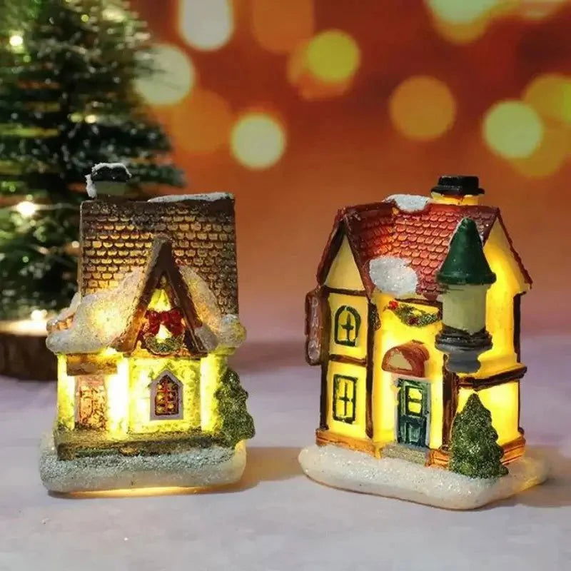 Encantador Decoração de Natal Casas Iluminadas