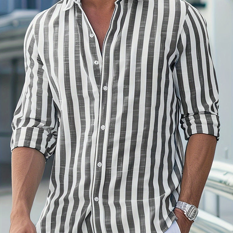 Camisa de Linho Masculina Listrada - Dante Riviera
