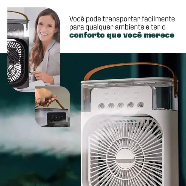 Ventilador com Umidificador de Ar Portátil